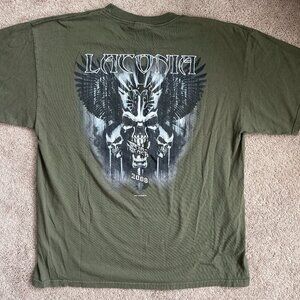 Laconia Weirs Beach Skulls Double Sided T Shirt 2008 Motorcycle Biker Wings XL